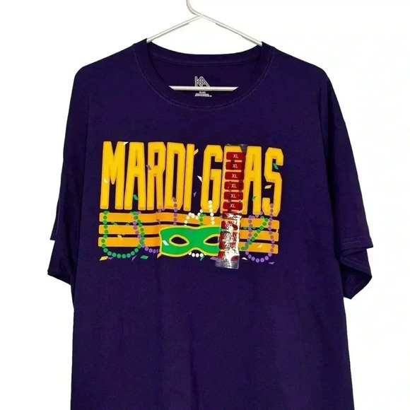 Knights Apparel MARDI GRAS Purple 100% Cotton XL Short Sleeve Shirt NWOT - Picture 2 of 9